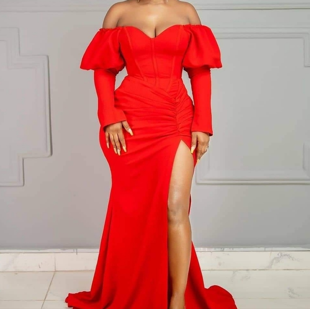 Elegant Strapless Red Dress